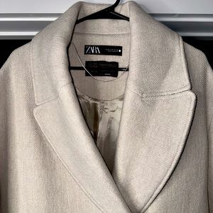 ZARA | Wool Blend Oversized Coat | Beige | Size M